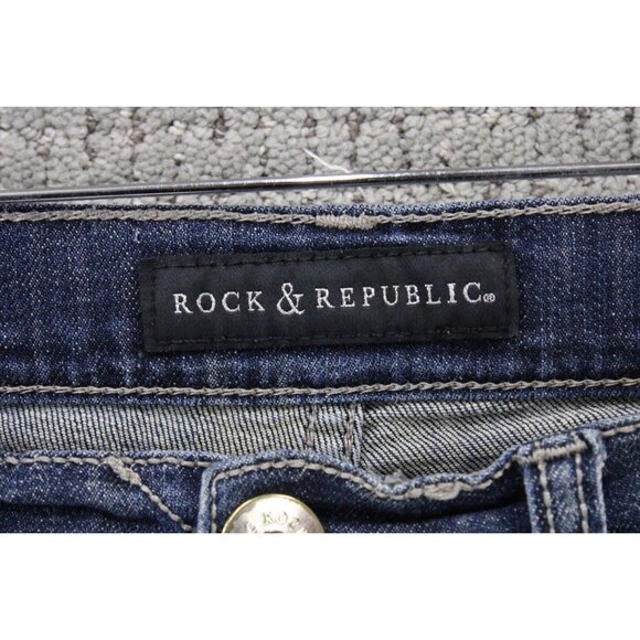 Rock & Republic Jeans Womens Size 10 Blue Denim Medium Washed Straight Fit Y2k - Picture 4 of 8